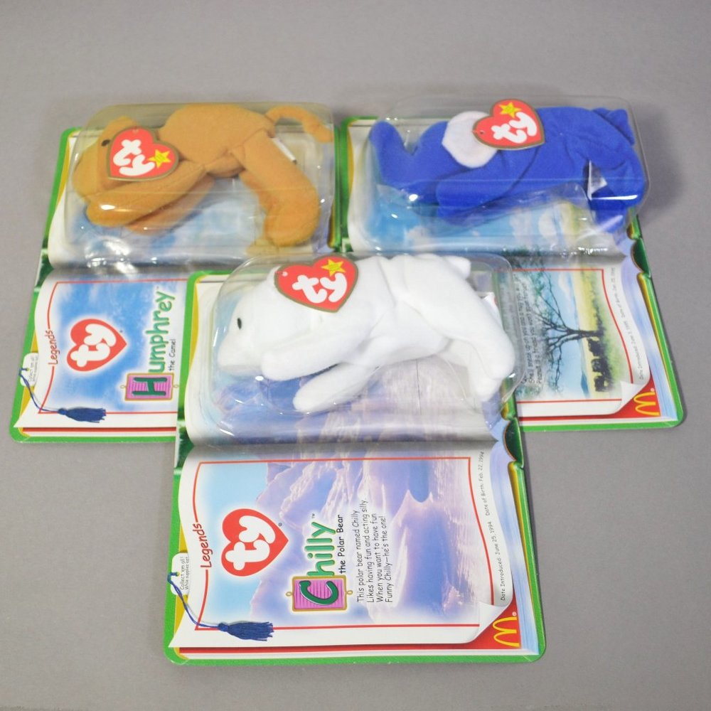 Ty Ronald MdDonald's 2000 Set of 3 Legends Teenie Beanie Babies Collection